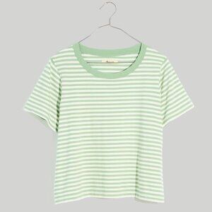 Madewell Softfade Cotton Boxy-Crop Tee in Stripe